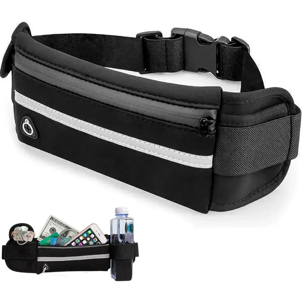 Pochete Corrida Slim Impermeável Porta Celular Para Treino Academia Caminhada Fitness Running Ajustável Estocasa Preta D