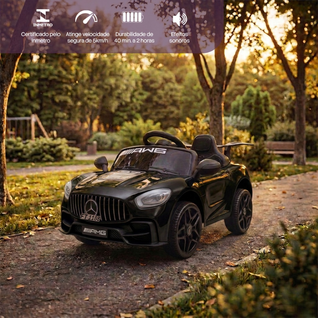 Carrinho Elétrico Infantil Com Controle Remoto Mini Mercedes · foto 2