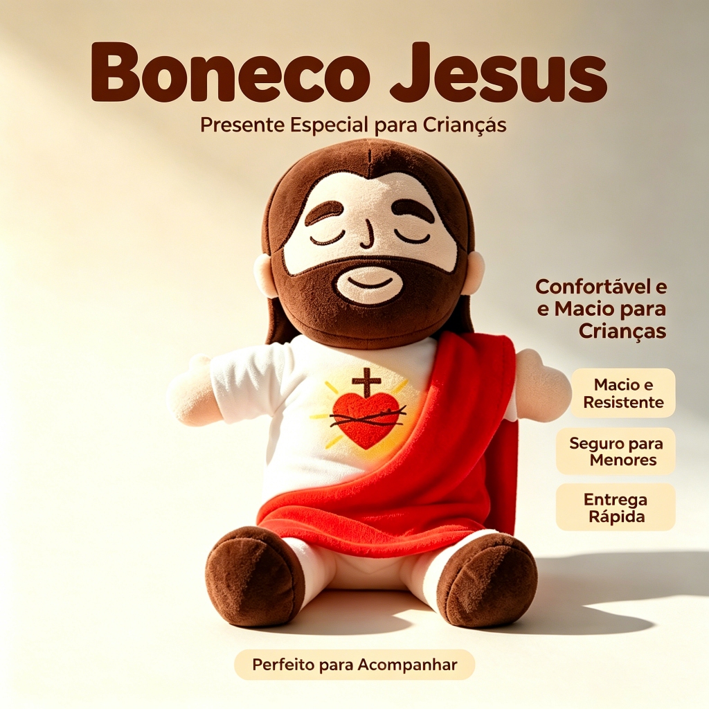 38cm Jesus Que Respira Pelúcia Com Com Luz e Música Acalmar e Dormir