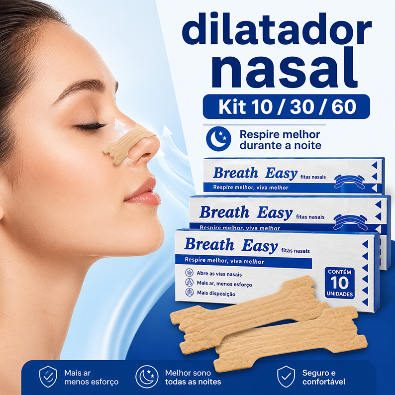 Kit 10/30/60 Unidades Dilatador Nasal Anti Ronco Tira Nariz Adesivo Nasal Strips