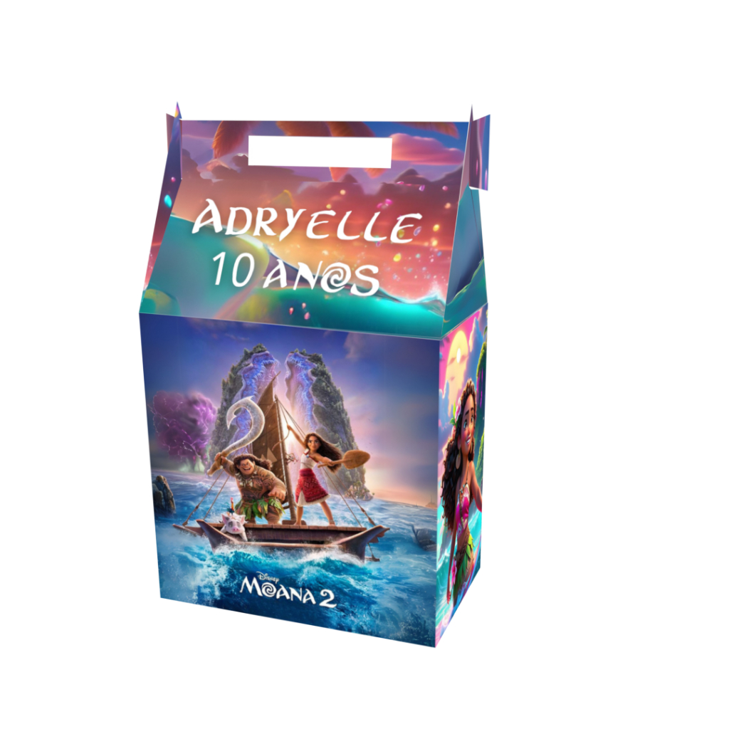Caixinhas Surpresa Moana Lembrancinha para Festa de Aniversário Maletinhas Personalizado Com NOME e IDADE