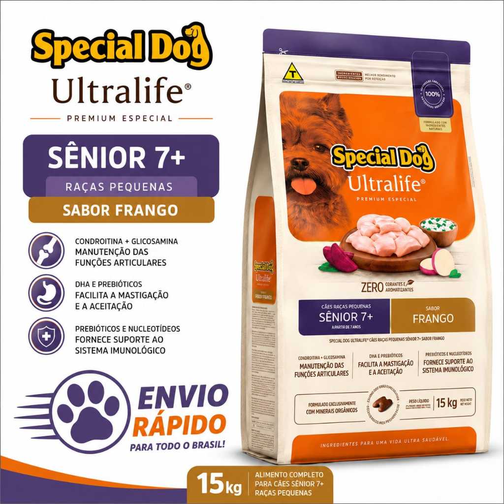 Raçaõ Special dog Ultralife Adulto Raças pequenas Sênior 15kg