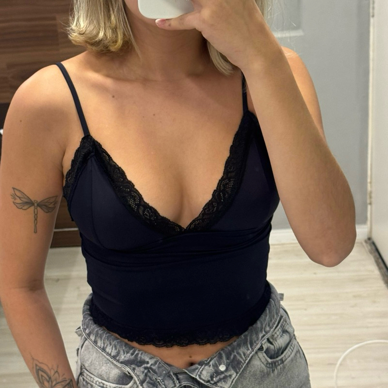 Regatinha de Renda Feminina Top Alcinha Poliamida Premium Suplex