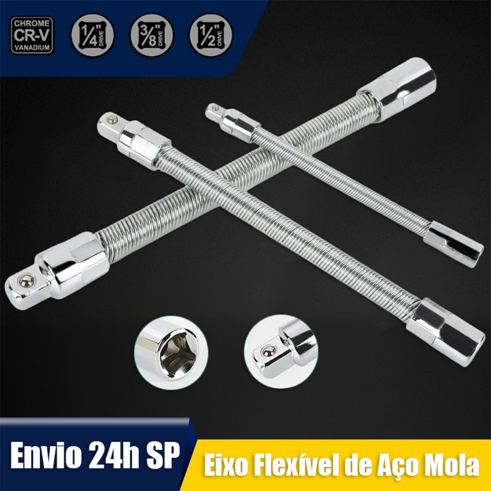Haste Extensão Soquete Flexível Longa 1/4 3/8 1/2 Adaptador Chave Catraca Industrial
