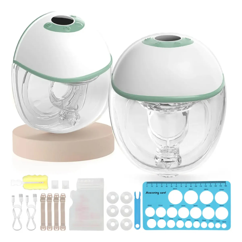 Bomba de Mama Elétrica Dupla 240ml - Vestível Mãos Livres, Invisível, Medidor Eletrônico, Flanges Ajustáveis