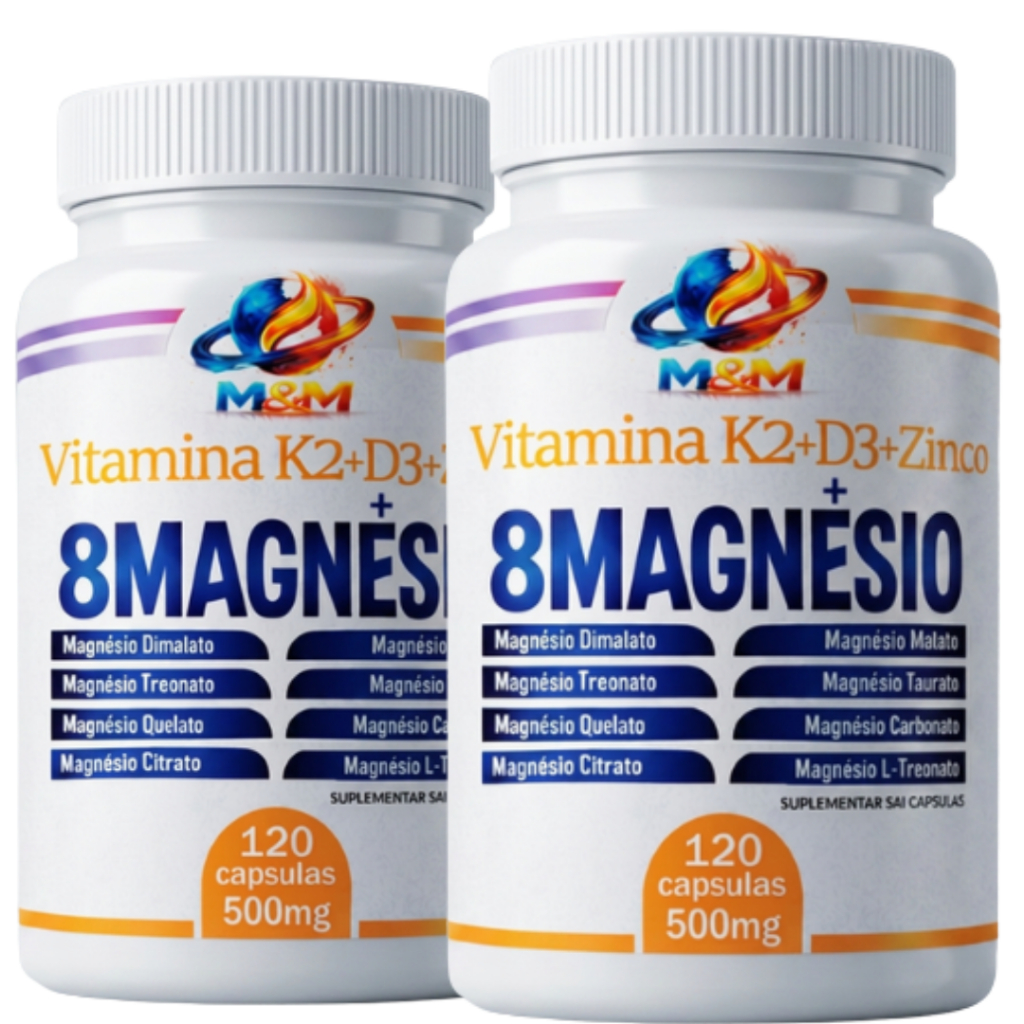 VITAMINA k2 D3 ZINCO + 8 MAGNESIO DIMALATO QUELATO  BISGLICINATO
