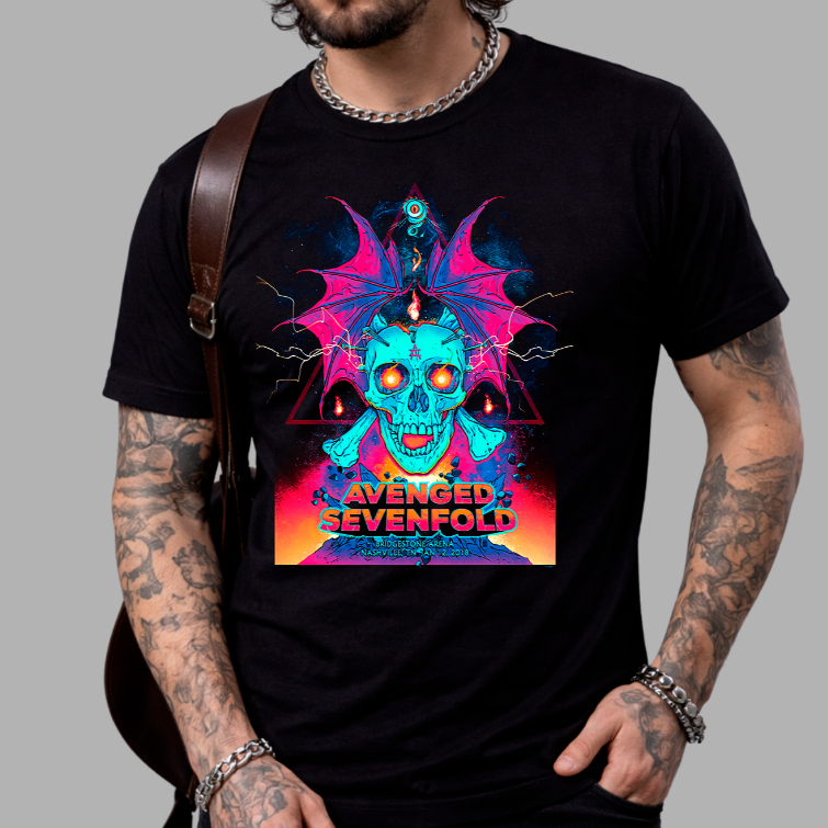 Camiseta Avenged Caveira Rock Musica Internacional Camisa Blusa Unissex Masculino Feminino 100% Algodão Top Premium