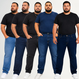 Calça Jeans Masculina Plus Size Tradicional Reta Básica Premium Conforto Tamanhos Grandes