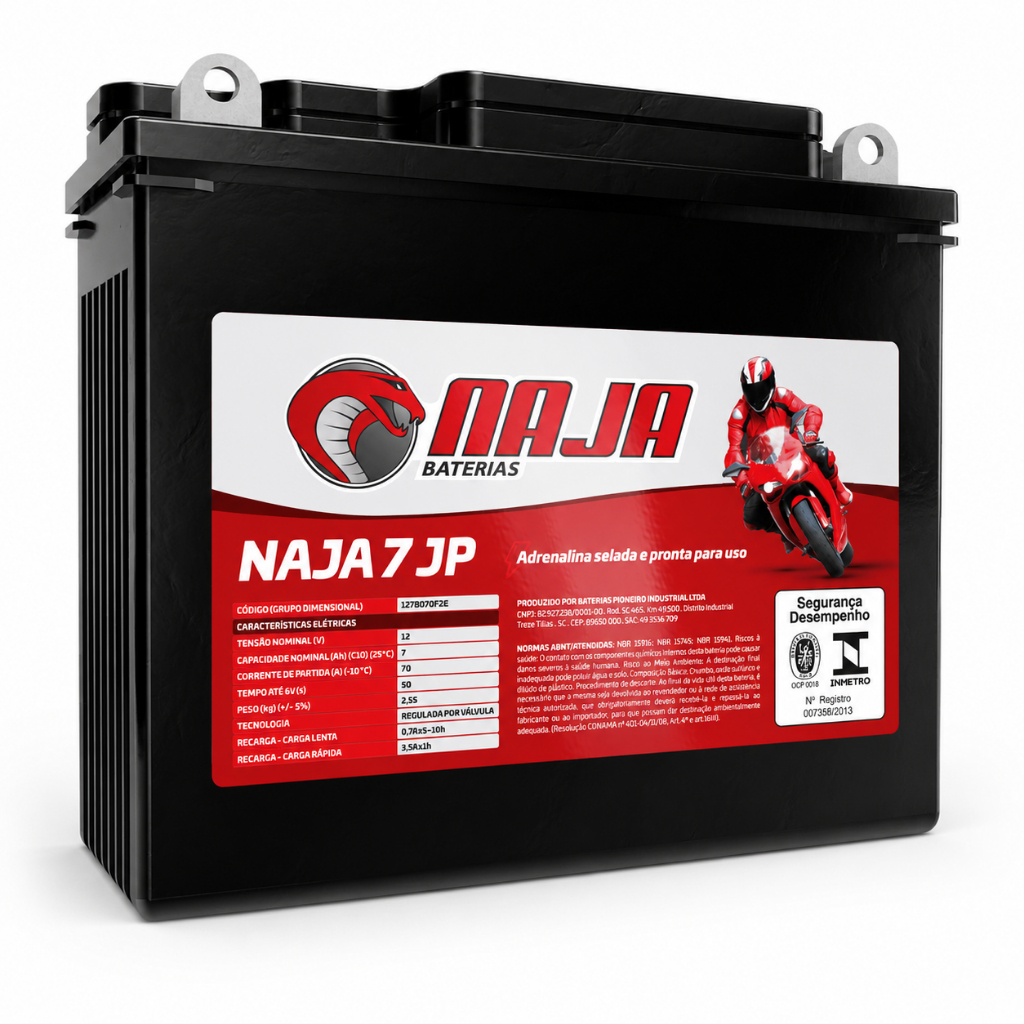 Bateria Moto Honda Cbx 200 NAJA Pioneiro Mbr 7 Vp 12v 7ah