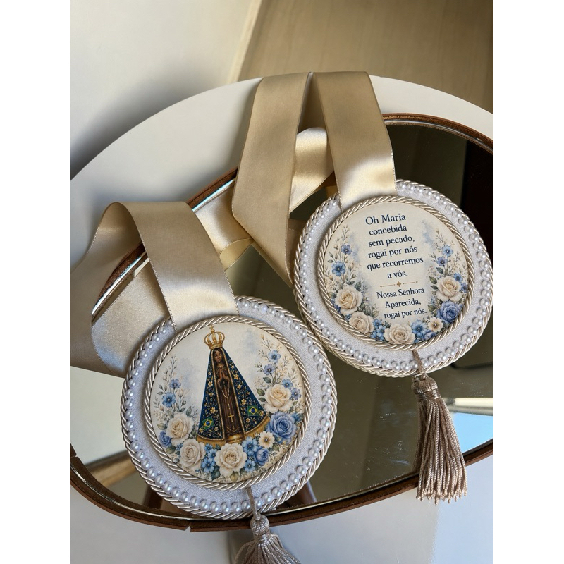 Escapulário de Porta Nossa Senhora Aparecida Presente Católico | Decoração Religiosa | Lembrança De Fé | Enfeite