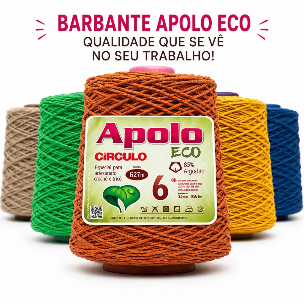 BARBANTE APOLO ECO CIRCULO Nº 06 - 600G - 610 M TOQUE MACIO E RENDIMENTO IMBATÍVEL