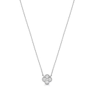 Colar Allambra Moissanite Trevo Prata 925