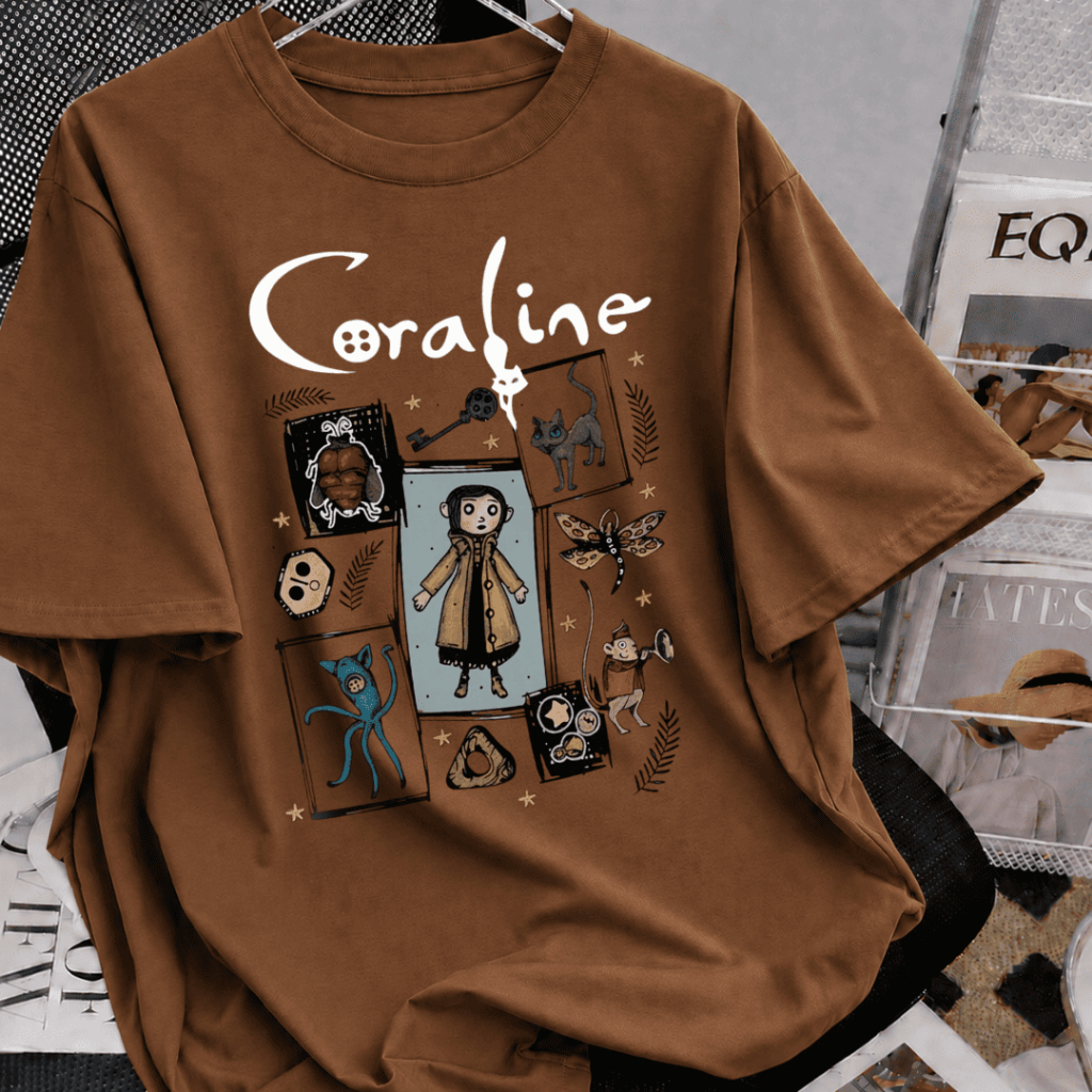 Camiseta Feminina Personagem Filme Coraline Divertida Street Casual 100% Algodão Envio Rápido