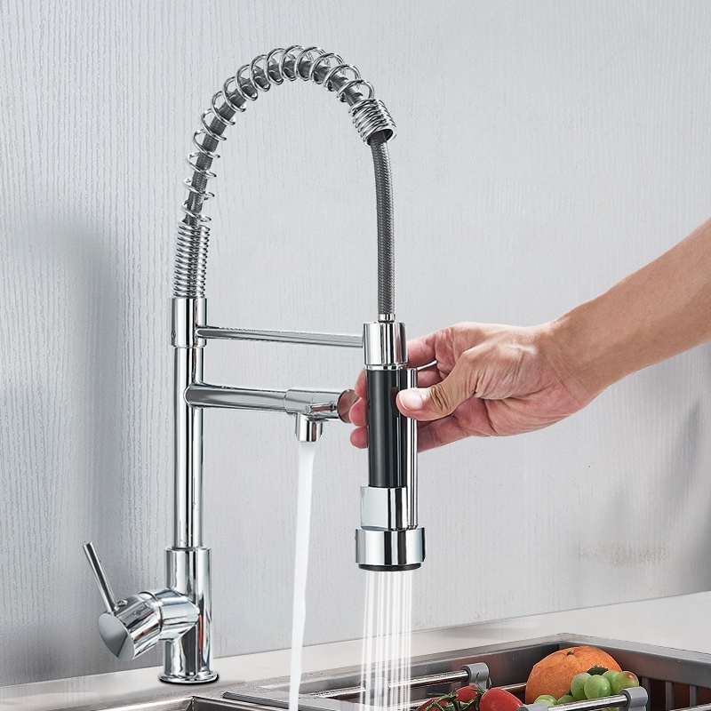 Torneira Cozinha Gourmet de Bancada Monocomando Com Duo Spray Flexível Com Exten