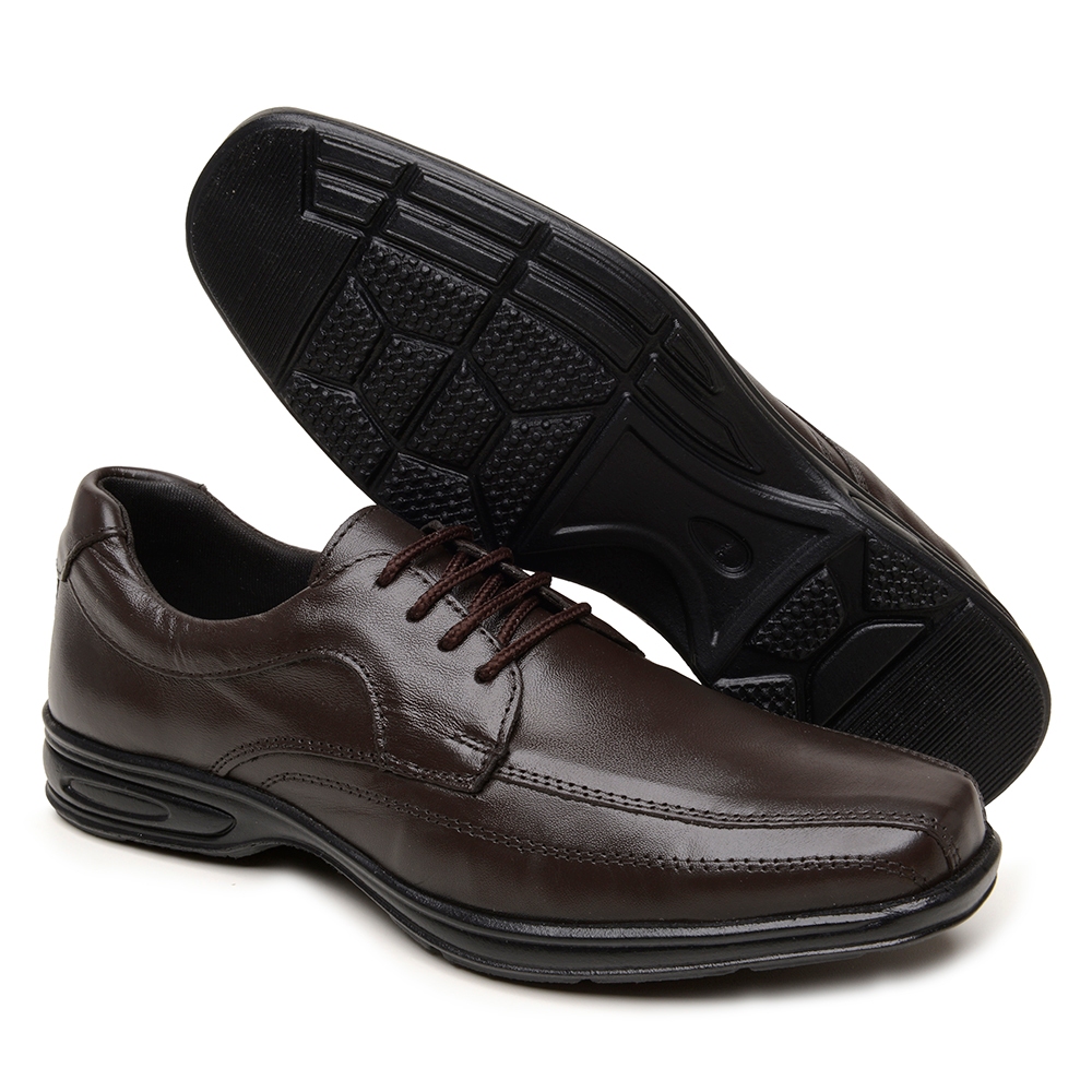 Sapato Social Confortável Masculino Oxford Couro Legítimo Linha Confort