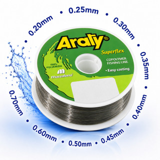Fio de Nylon Monofilamento ARATY FUMÊ 100m Superflex Fume Várias Bitolas Mazzaferro Pesca e Artesanato