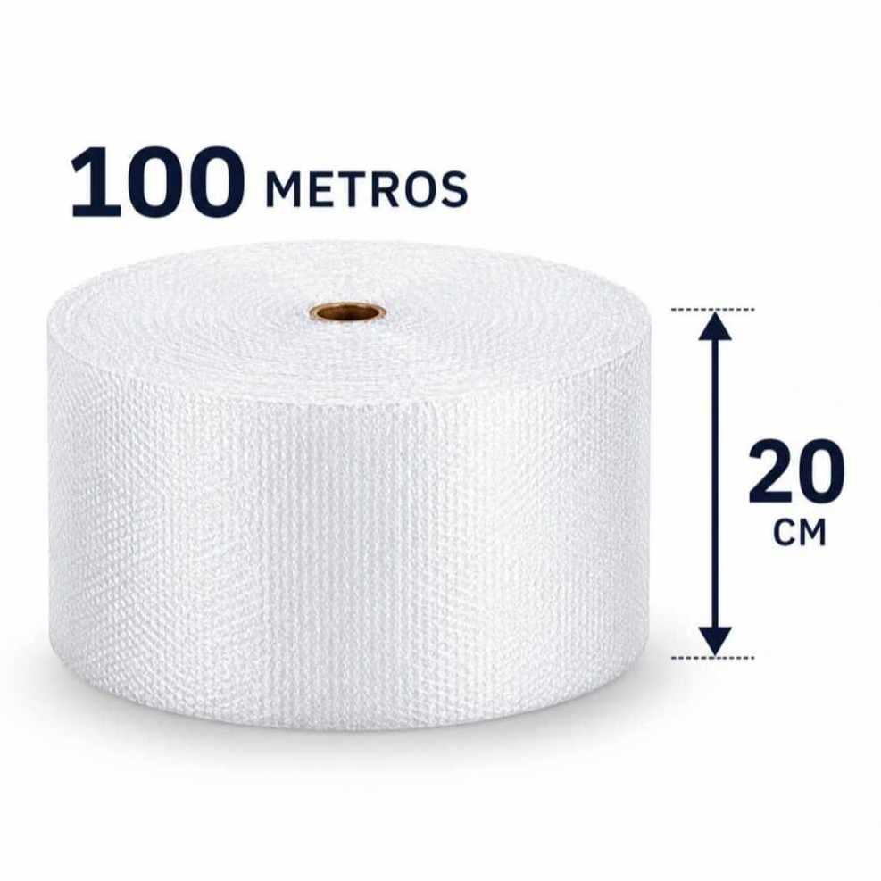 Plástico Bolha 20cm x 100m para Embalagens, Envios e Mudanças