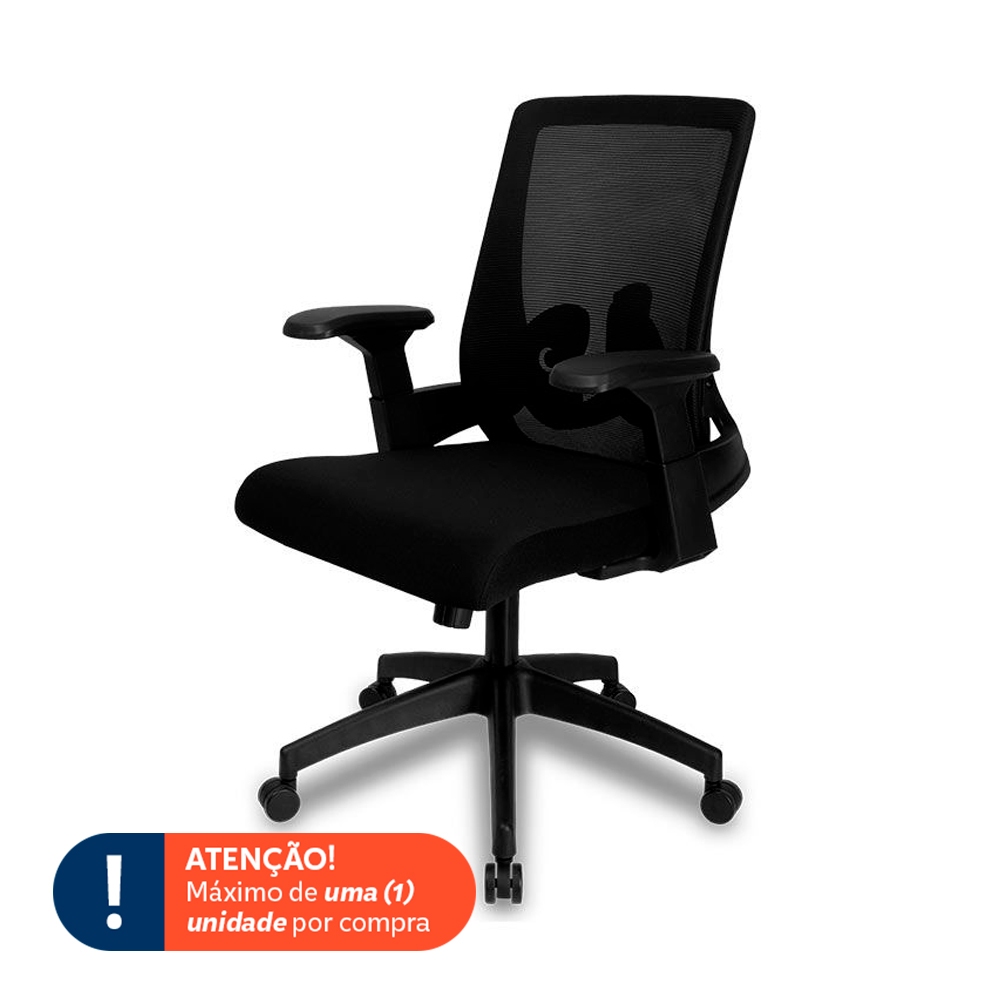 Cadeira de Escritório Zinnia Valencia Pro, Preto, ZNO-VLCP-PRO