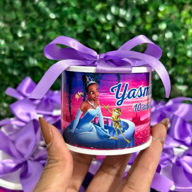 Kit tubolatas personalizadas a princesa e o sapo• Lembrancinha maternidade | batizado | aniversário | chá de bb • 5x6