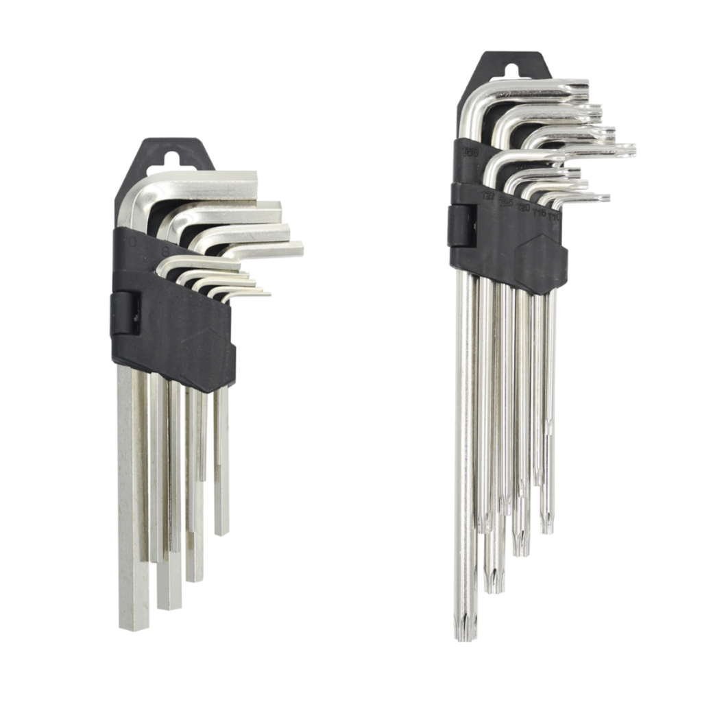 Kit De Chave Allen Hexagonal Ou Torx Grande Longa 9 Peças Kit Jogo De Ferramentas Com Serra Manual