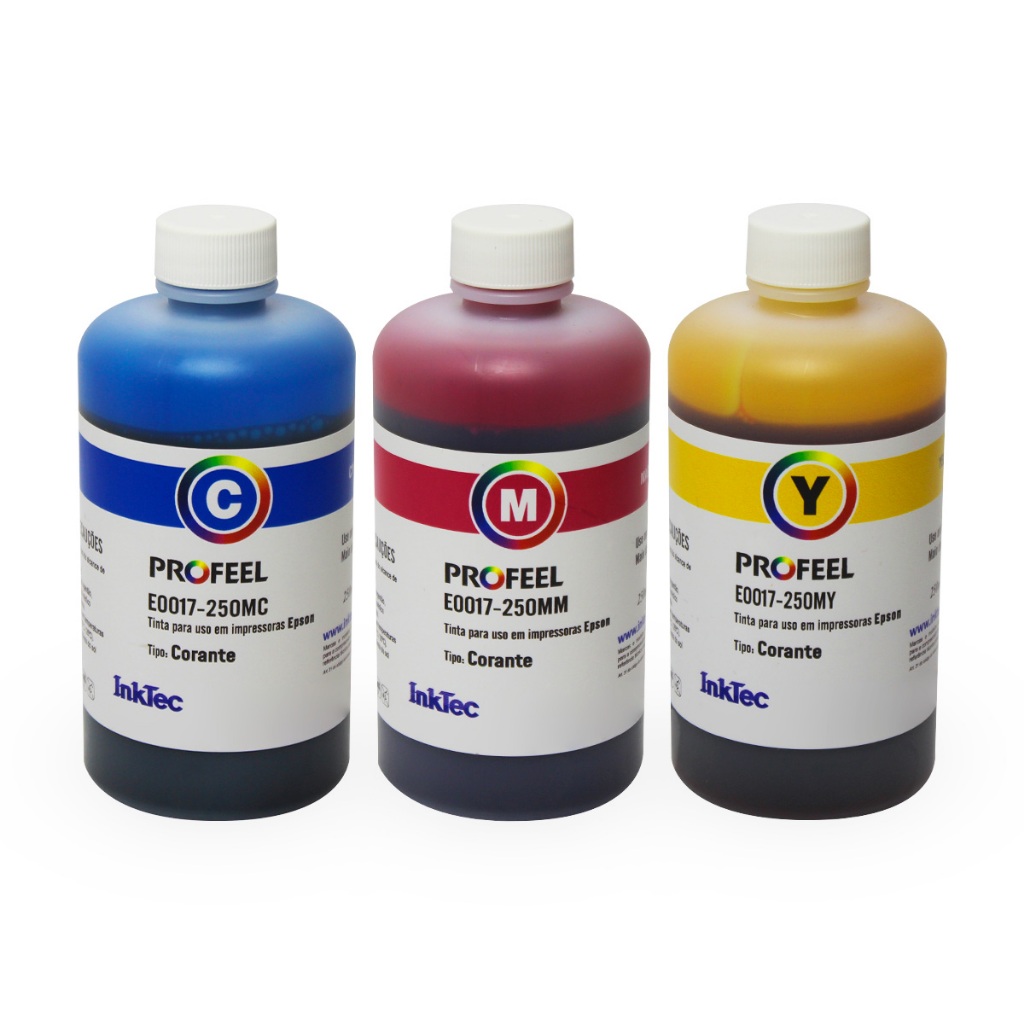 Kit De Tintas Corantes Inktec E0017 P/Epson | 3x250ml C/M/Y