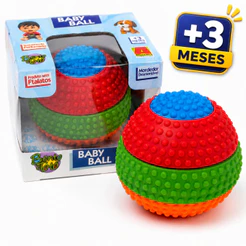Mordedor Bebê Baby Ball Bento e Totó Brinquedo Sensorial Montessori Coordenação Motora