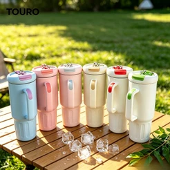Copo Térmico Inox 1200ml Premium, Tampa com Canudo e Chaveiro, Dupla Parede, Portátil -O5