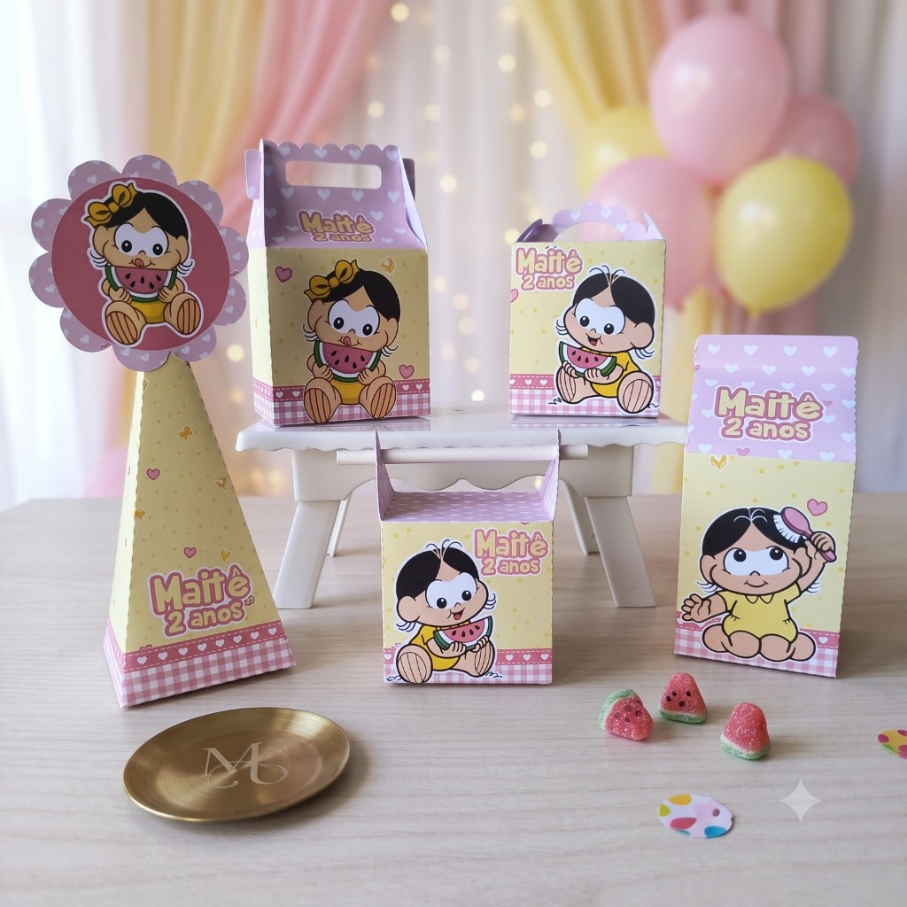 Kit Festa Magali Baby Personalizados Pegue e Monte Lembrancinhas Aniversário Infantil Turma da Mônica