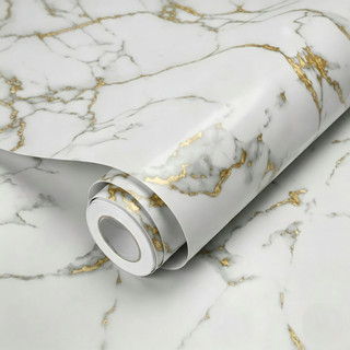 Papel Adesivo Mármore Dourado Exclusivo Lavável Quarto, Sala e Cozinha 1/2/3 Peças