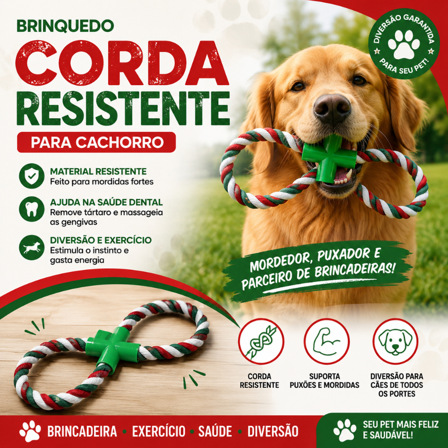 Brinquedo Corda Resistente Para Cachorro Mordedor Puxador Pet Brincadeira Exercício