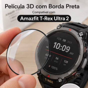 Película 3d Proteção De Tela Para Smartwatch Amazfit T-Rex Ultra 2