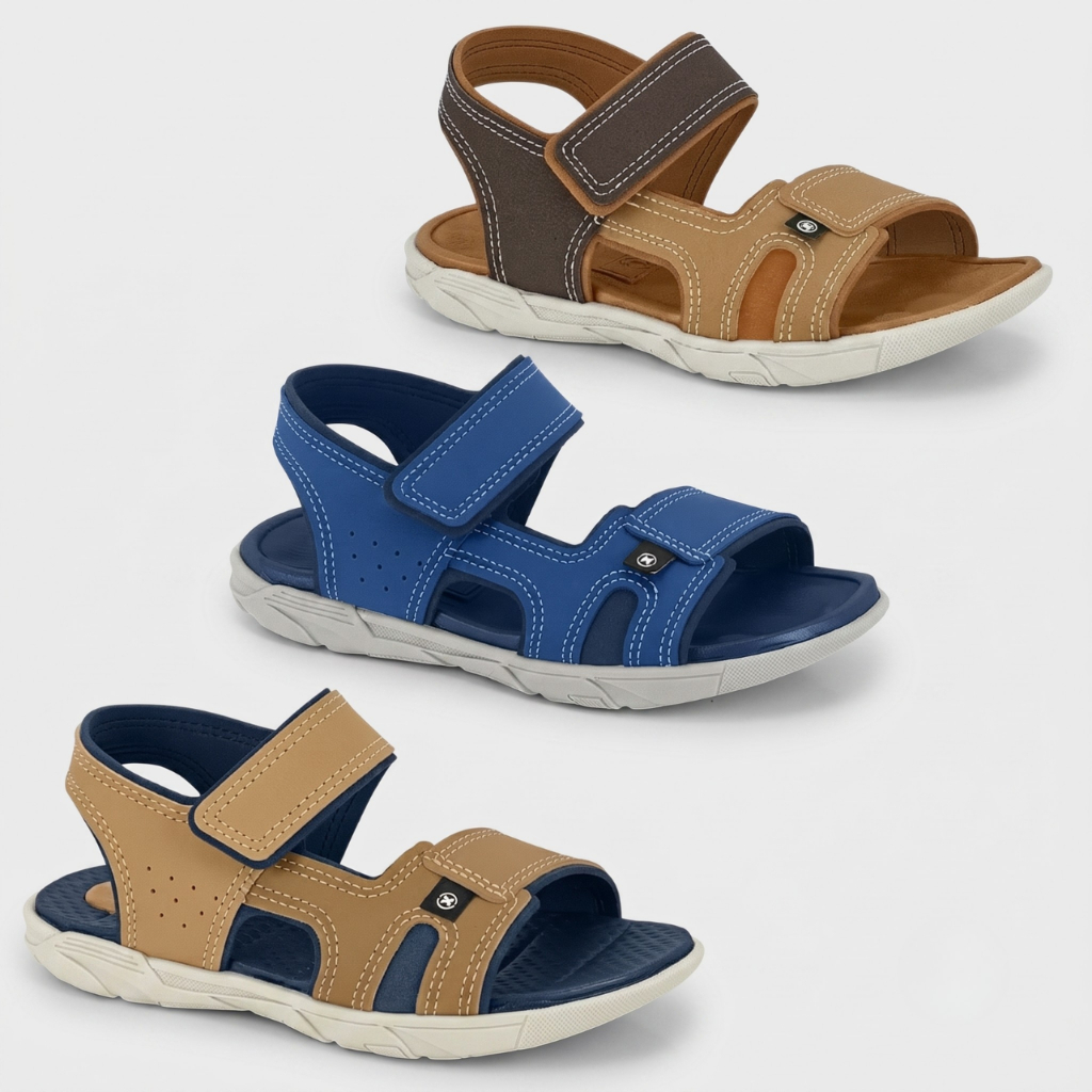 Sandália Papete Infantil Menino Molekinho Masculina Conforto Velcro Básica Dia D