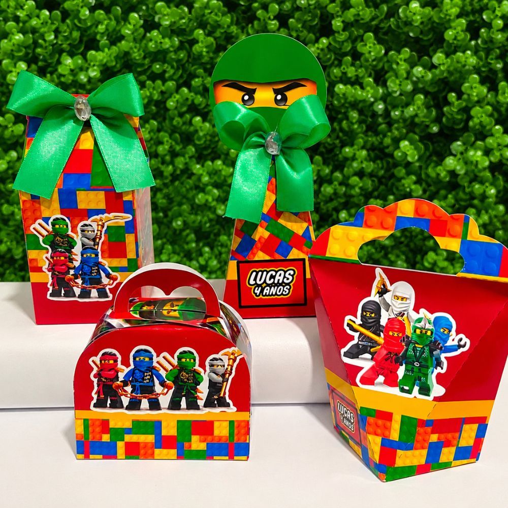 Kit Caixas Personalizadas NINJAGO Lembrancinhas Festa Infantil Aniversário Desmontadas