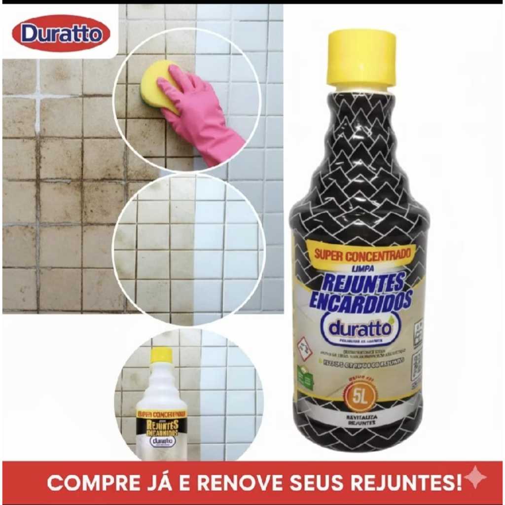 Limpa Rejuntes Encardidos Duratto 500ml Limpador Concentrado Rende até 5 Litros