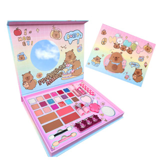 Kit De Maquiagem Capivara Infantil Conjunto De Acessórios De Maquiagem Fofo e Com Espelho