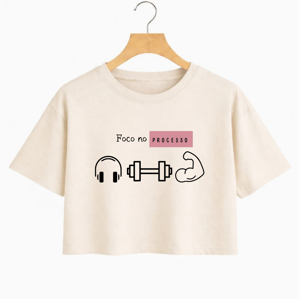 Cropped Oversized Academia e Frases Meme Cropped Feminino, 100% Algodão, Estampa, Streetwear e Moda Feminina.