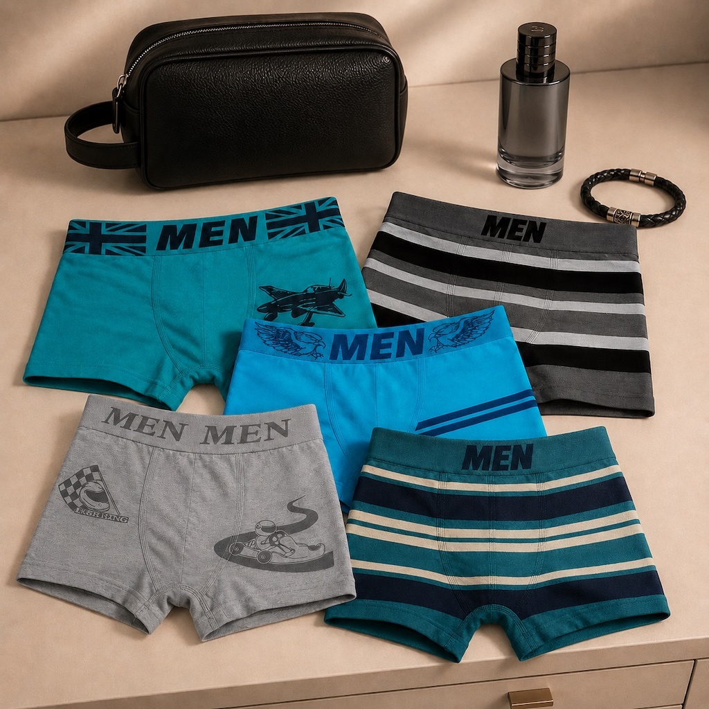 Cuecas Box Boxer kit 3 ou 6 Peças Infantil Juvenil Criança Bebê Masculino Tam 02 a 16 Anos