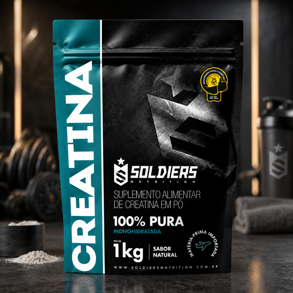 Creatina 1kg Suplemento Monohidratada em Pó 100% Pura Importada - Soldiers Nutrition