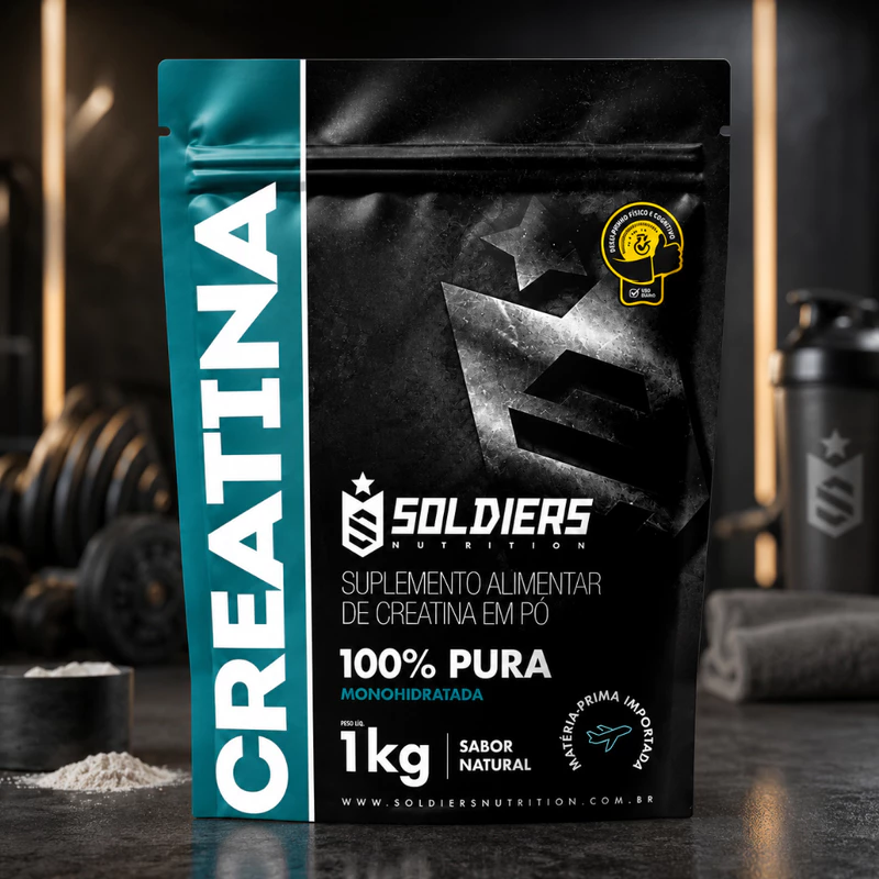 Creatina Monohidratada em Pó 1kg 100% Pura Soldiers Nutrition