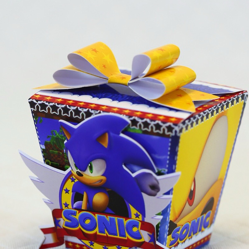 10 Caixinhas Personalizadas Sonic | Lembrancinhas | Com Nome e Idade | Com Aplique 3D | Festa Infantil