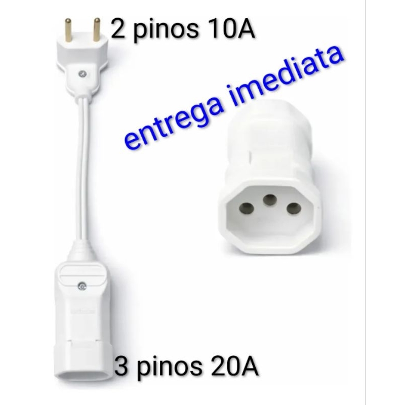 Adaptador de Tomada 10A 2 pinos para 20A 3 pinos universal
