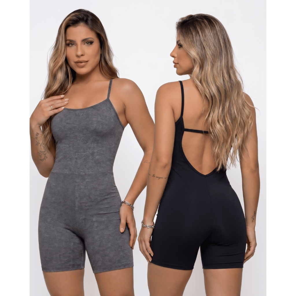 Macaquinho Fitness Feminino Academia Slim Suplex Premium Sem Transparência Treino Corrida Confortável Modelador
