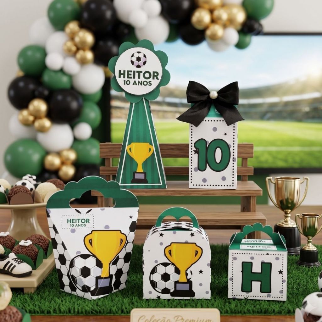 KIT FESTA FUTEBOL  Personalizado pegue e Monte Lembrancinhas - Caixinha Personalizadas