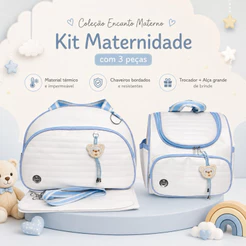 Bolsa Maternidade de Luxo Conjunto de 03 peças- Ternura Baby