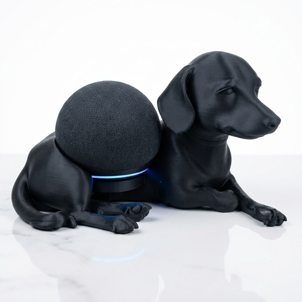 Suporte para Alexa Echo Dot 4 e 5 Geração em Forma de Cachorro Salsicha
