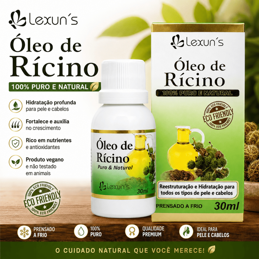 Óleo de Rícino (Mamona) 30ml - 100% Puro