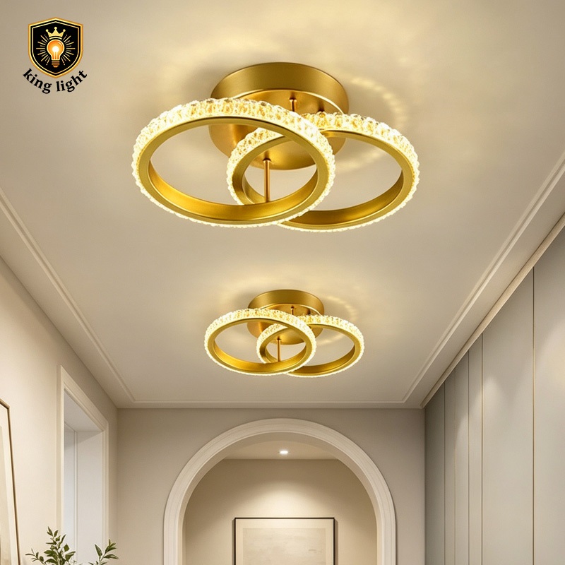Luminária Teto Plafon Cristal LED 3 Cores Ajustável, Lustre Moderno Decorativo