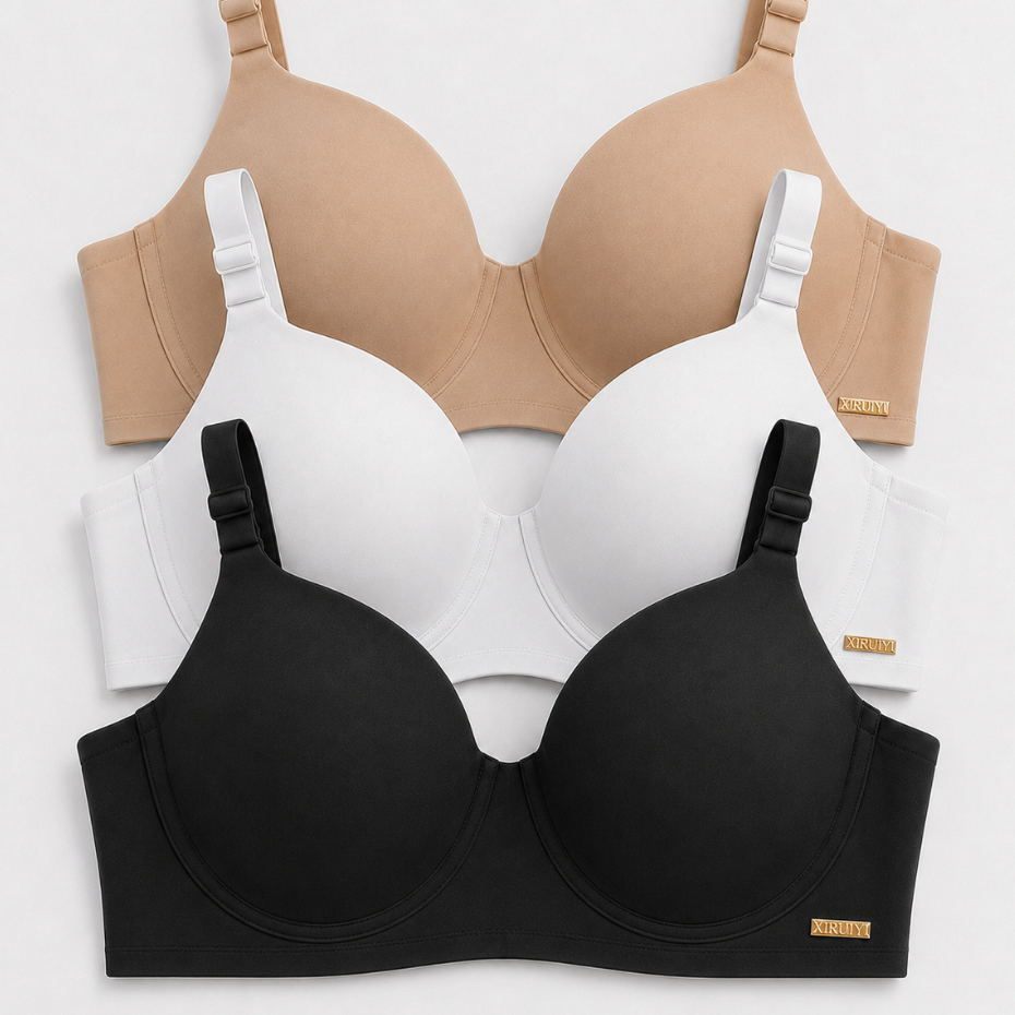 Kit C/3 Sutiãs Feminino Reforçado Premium Com Bojo Confortável Sustentação Alça Reguláveis P AO GG PROMOÇÃO