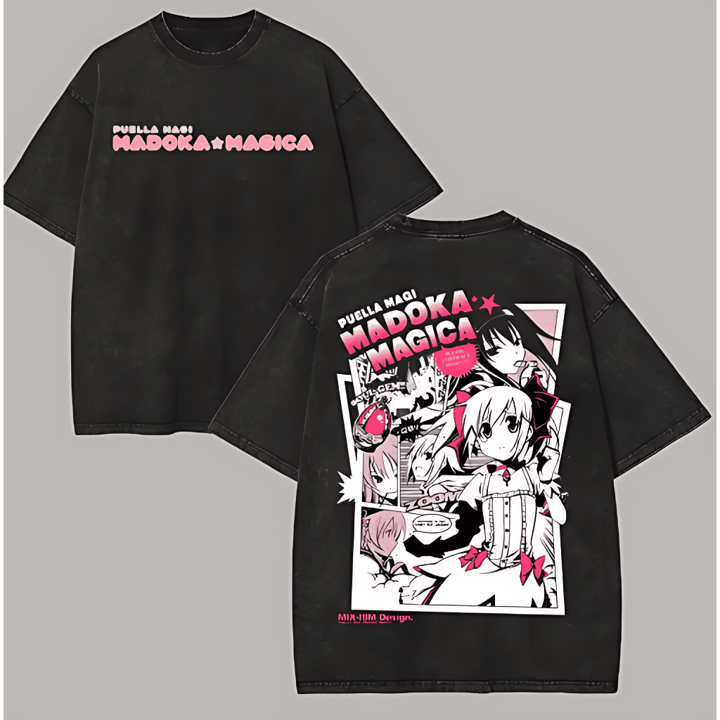 Camiseta Estampa Anime Puella Magi Madoka Magica Personagens Adulto/Infantil Lançamento Unissex Em Algodao