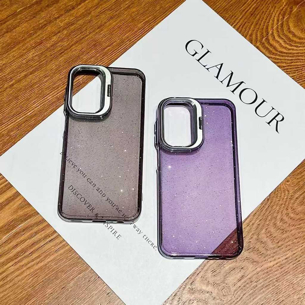 Capa com Glitter & Suporte Premium para SAMSUNG A06 A07 A14 A15 A16 A17 A16 A27 A37 A57 S26 & PLUS & ULTRA (SOB)